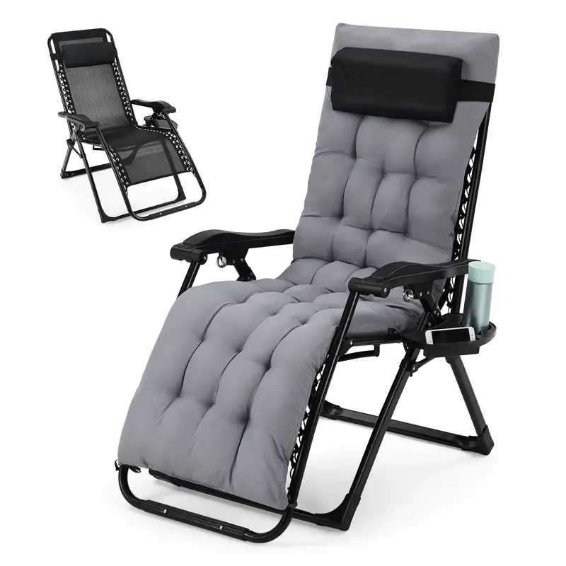 Garvee Zero Gravity Lounge Chair, 29'' Recliner Chair with Removable Cushion, Headrest, Footrest, and Cupholder, Adjustable F...