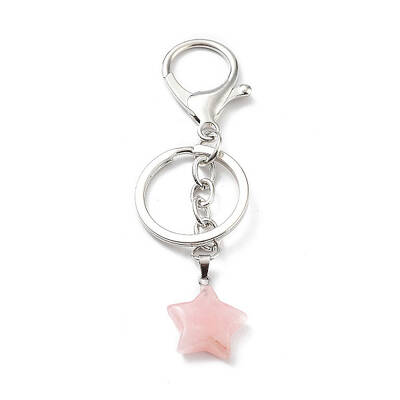 Natural Rose Quartz Keychain