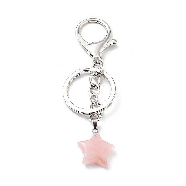 Natural Rose Quartz Keychain