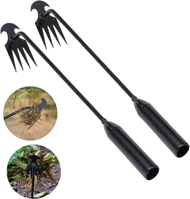 2 Pcs Weed Puller Tool, New Durable Garden Weed Pulling Tool, Portable Garden Weeder Tool for Vegetable Gardening Backyard Fa...