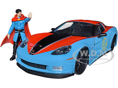 2006 Chevrolet Corvette Z06 Red and Blue with Doctor Strange Diecast Figurine \