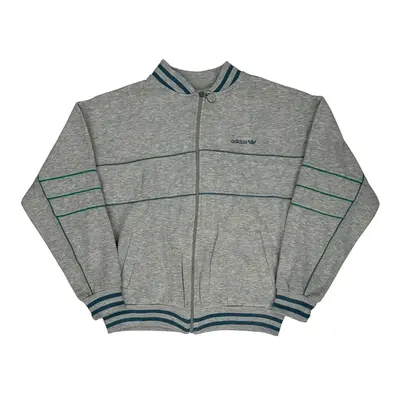 1980S Adidas Zip Up - Large Grey Cotton Blend