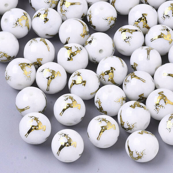 Christmas Opaque Glass Beads