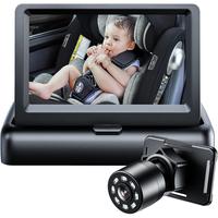 Car Mirror, Car Monitor 4.3'' HD Display with Night Vision Feature, Rear Facing with Wide Clear View, Safety Car seat, Car ca...