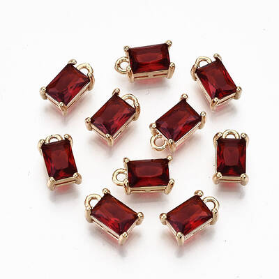 Brass Glass Rhinestone Pendants