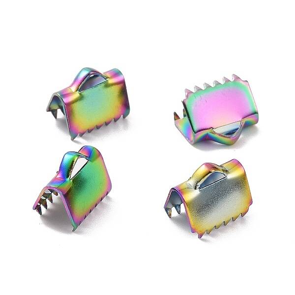 Ion Plating(IP) 304 Stainless Steel Ribbon Crimp Ends
