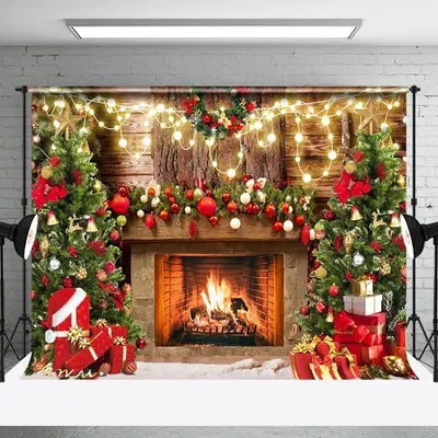 Aperturee Light Strip Retro Fireplace Christmas Vibe Backdrop - Aperturee