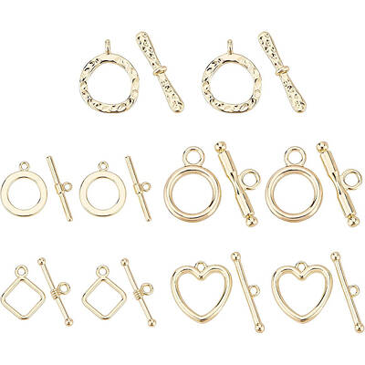 BENECREAT 20 Sets 5 Styles Metal Alloy Toggle Clasps