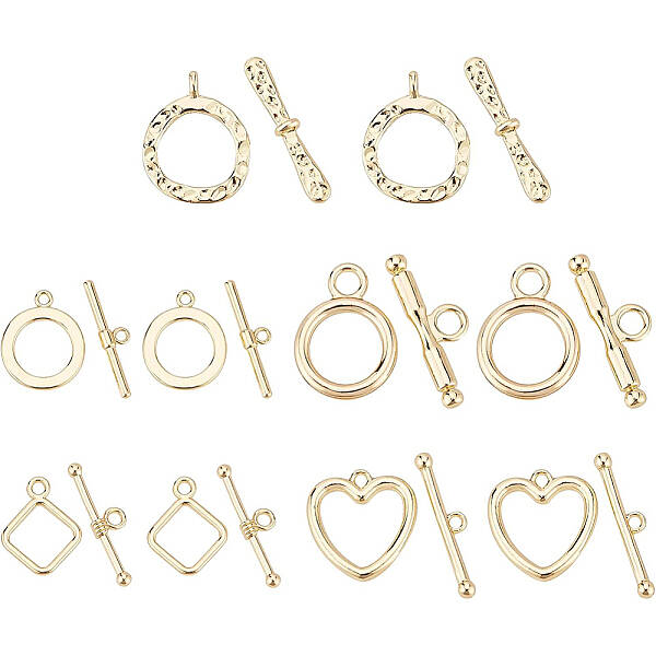 BENECREAT 20 Sets 5 Styles Metal Alloy Toggle Clasps