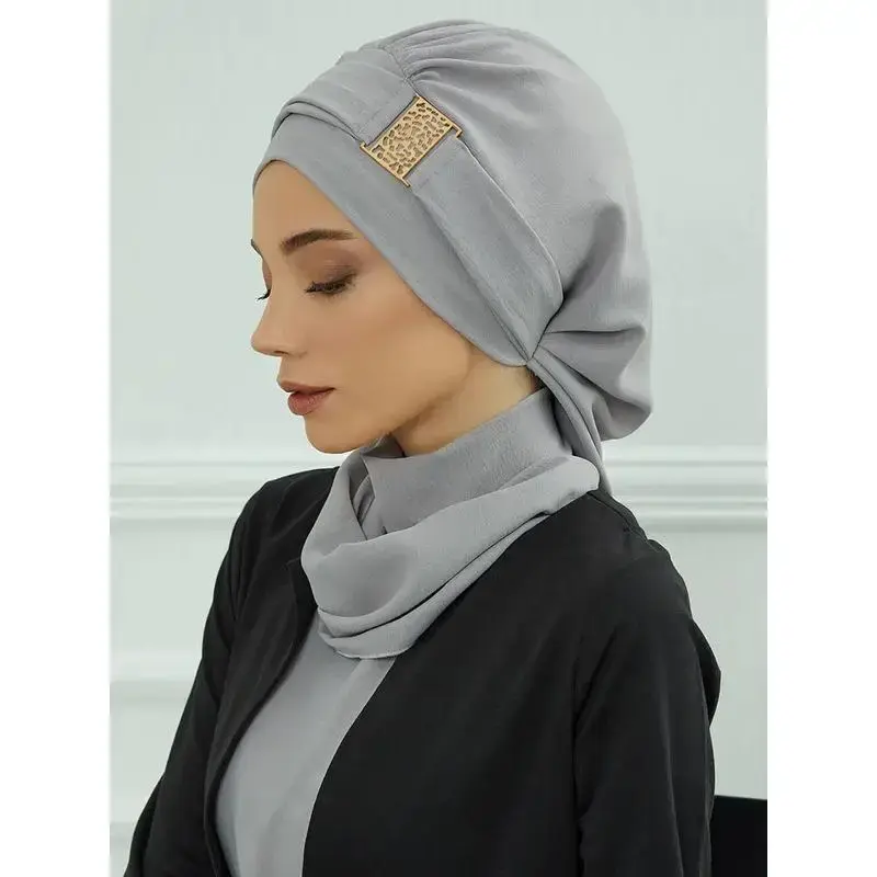 Plain Muslim Hat Inner Jersey Hijabs Women Turkey Instant Turban Islamic Caps Ramadan Headwraps Luxury Khimar Ladies Clothing
