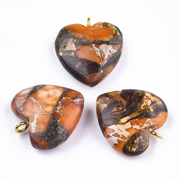 Assembled Bronzite and Imperial Jasper Pendants