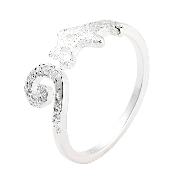 Cat Shape Brass Cuff Rings for Women