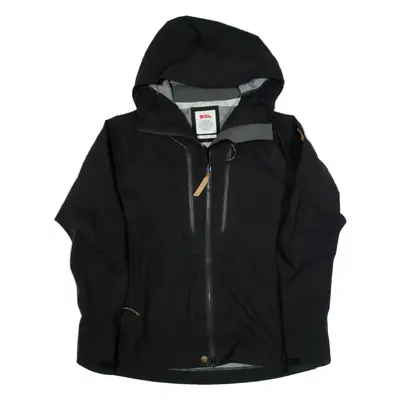 FJALLRAVEN Womens Rain Jacket Black Hooded S