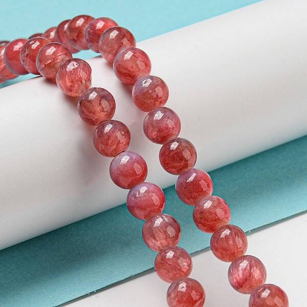 Dyed Natural White Jade Beads Strands