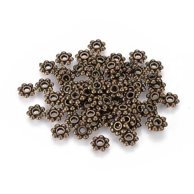 Tibetan Style Daisy Spacer Beads