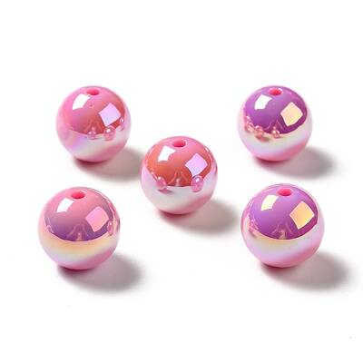UV Plating Rainbow Iridescent Acrylic Beads