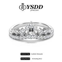 【#198 Tiara】Matching Synthetic Moissanite Wedding Band for Women, D Color VVS1 Clarity Rings 925 Sterling Silver Crown Mo...