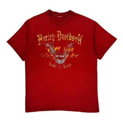Harley Davidson Harley Davidson Graphic T-Shirt - Large Red Cotton