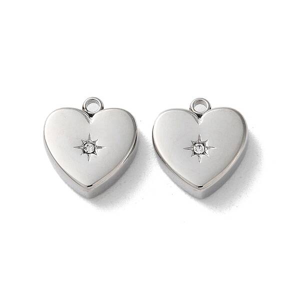 304 Stainless Steel with Rhinestone Pendants