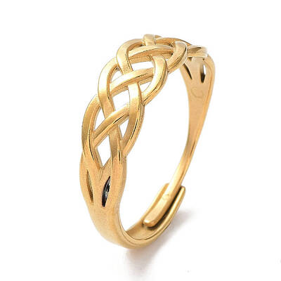 Ion Plating(IP) 304 Stainless Steel Hollow Sailor's Knot Adjustable Rings