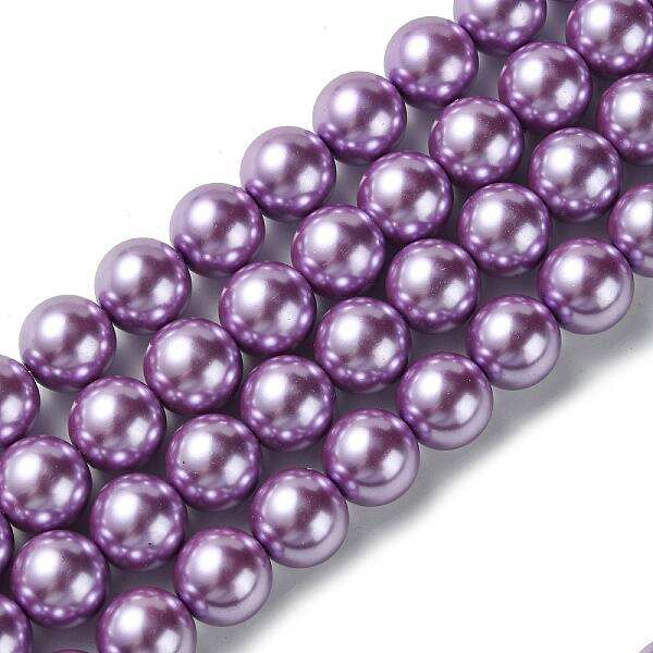 Eco-Friendly Dyed Glass Pearl Round Beads Strands