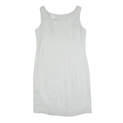 ARMANI COLLEZIONI Formal Shift Dress Grey Silk Sleeveless Knee Length Womens UK 16