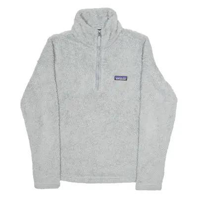 PATAGONIA Fluffy Mens Fleece Grey 1/4 Zip Tight Knit S
