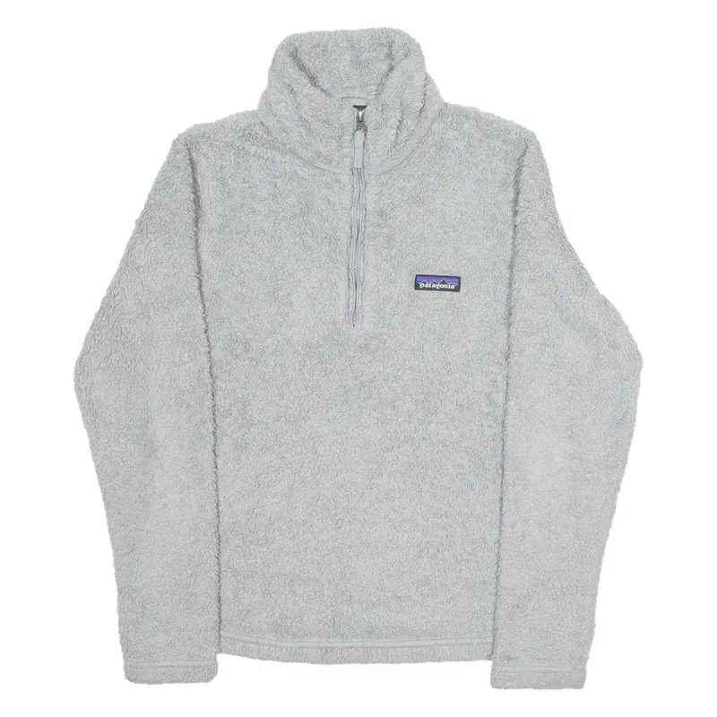 PATAGONIA Fluffy Mens Fleece Grey 1/4 Zip Tight Knit S
