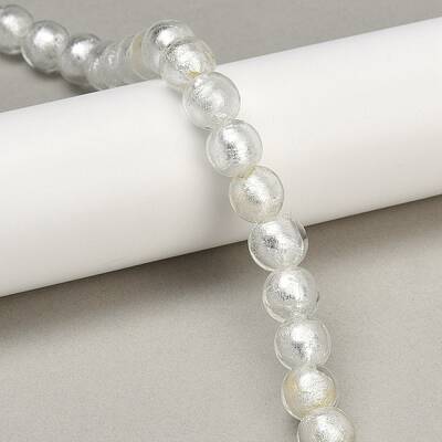 Handmade Silver Foil Glass Beads Strands