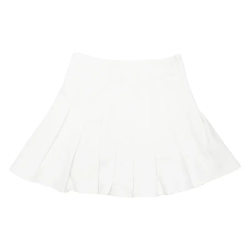 Womens Pleated Skirt White Short XS