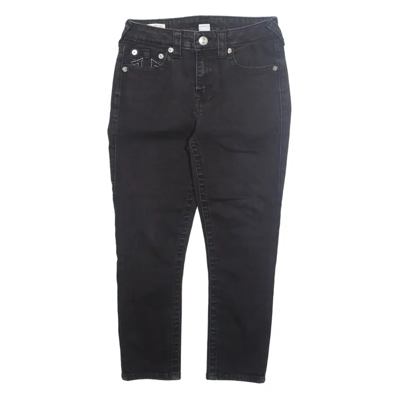 TRUE RELIGION Mens Jeans Black Regular Tapered W28 L23