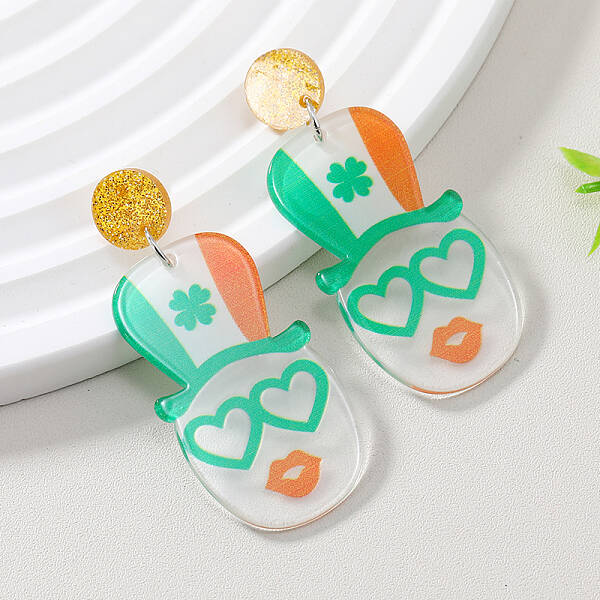 Christmas Acrylic Human Stud Earrings