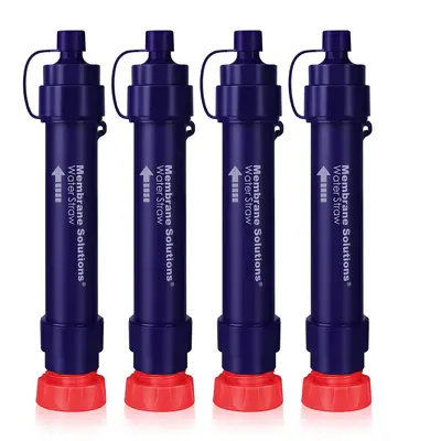 Membrane Solutions Water Filter Straw WS02 4-Stage Detachable 0.1-Micron Water Purifier for Hiking, Camping, Travel & Emergen...