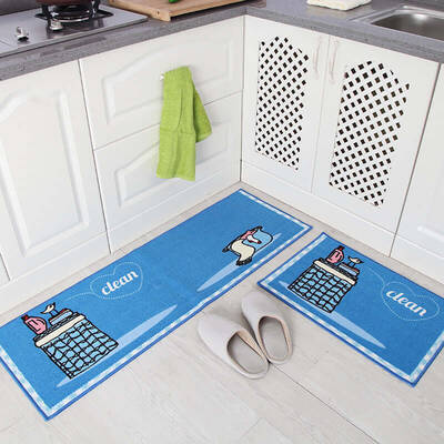 Household Water-absorbent And Oil-proof Anti-slip Mat Bath And Bathroom Foot Mat | Color: 15style | style: 2pcs set