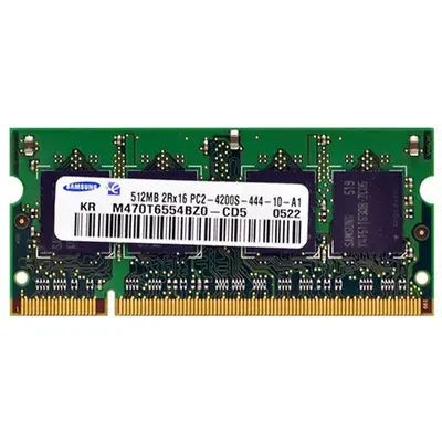 Samsung M470T6554BZ0-CD5 | 512MB DDR2-533MHz PC2-4200 Non-ECC Unbuffered SODIMM CL4 2Rx16 1.8V 200-Pin Memory Module