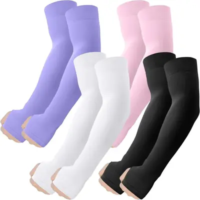 Arm Sleeves with Thumb Hole, UV Sun Protection Cooling Compression Cover Sports for Men/Women