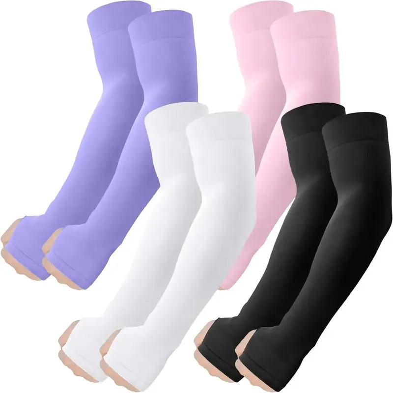 Arm Sleeves with Thumb Hole, UV Sun Protection Cooling Compression Cover Sports for Men/Women