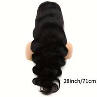 28 inch 13x4 HD Synthetic Transparent Lace Frontal Wigs,Black Color,Voluminous Water Wave Texture, Natural-Looking Full Curly...