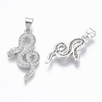 Brass Micro Pave Cubic Zirconia Pendants