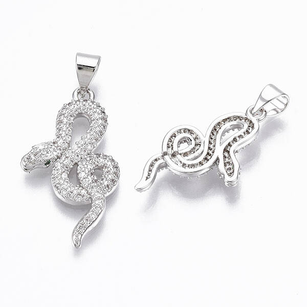 Brass Micro Pave Cubic Zirconia Pendants