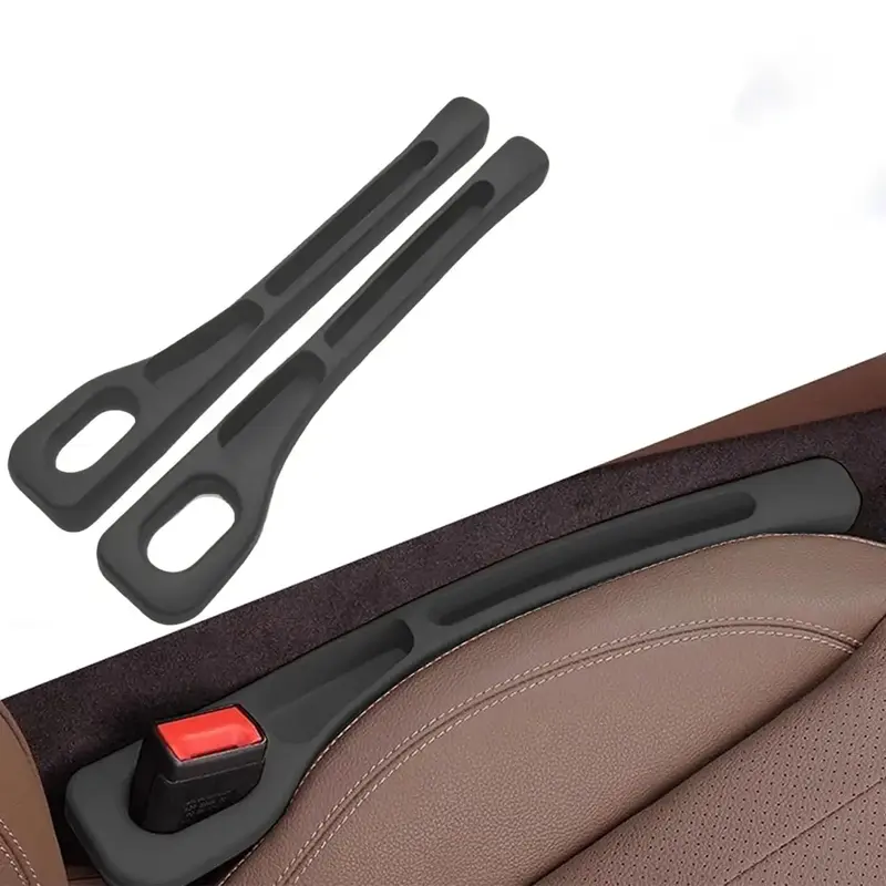 Universal 2-Piece Car Seat Gap Filler - PU Leather Drop Protector for SUV Consoles, Anti-Slip Gap Organizer Stops Items Falli...