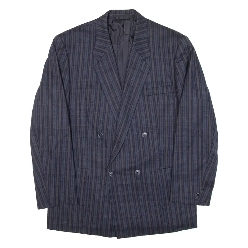 JEAN JACQUES BENSON Mens Blazer Jacket Blue Knit Check M