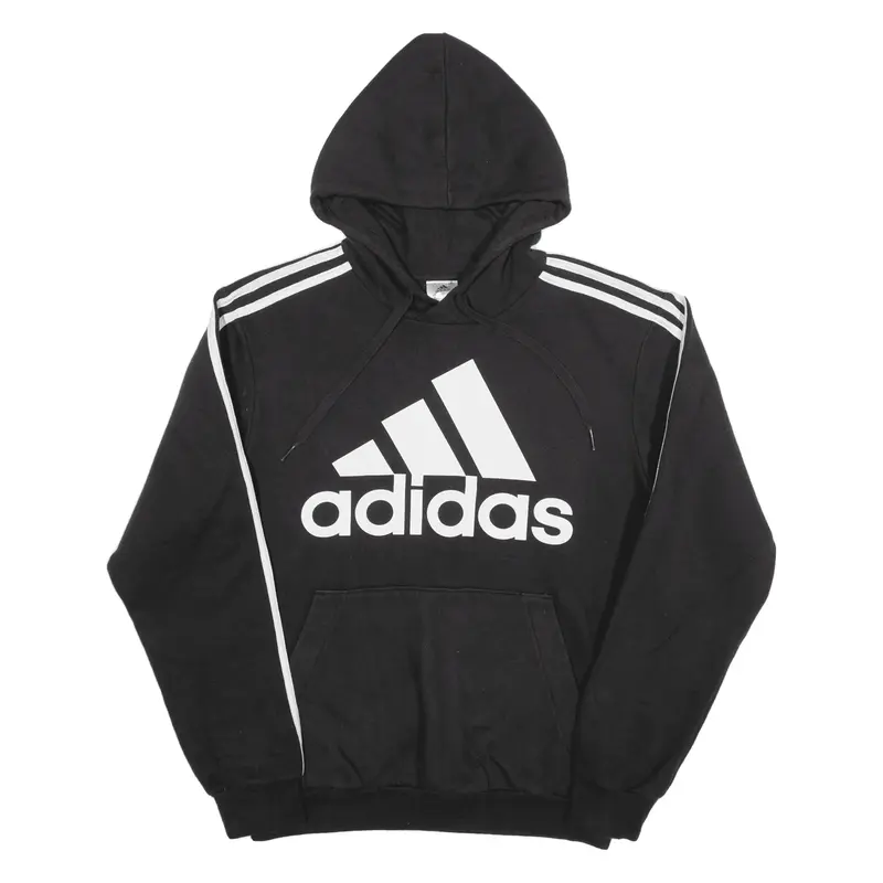 ADIDAS Hoodie Black Pullover Mens S