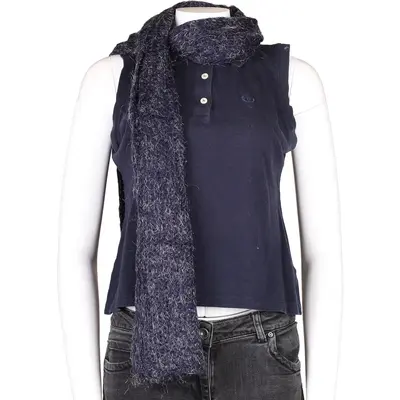 Gian Marco Venturi Scarf - No Size Navy Acrylic Blend