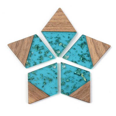Transparent Resin & Walnut Wood Pendants