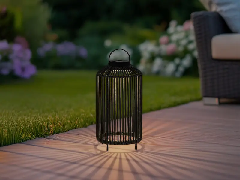 Origin 21 25-in x 9-in Black Metal Solar Outdoor Decorative Lantern