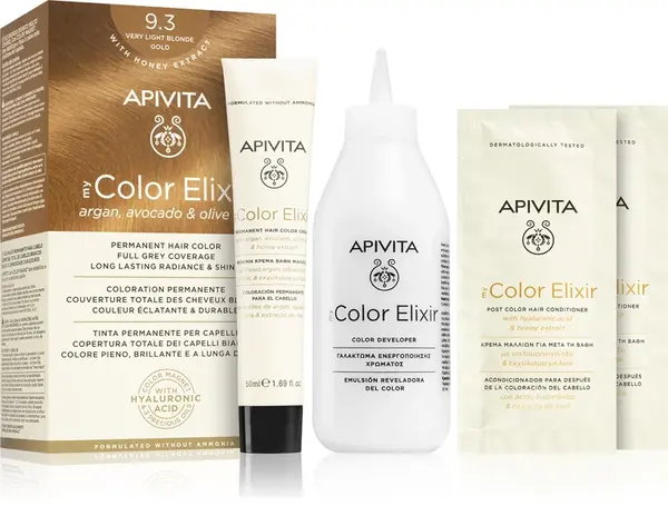 Apivita My Color Elixir ammonia-free hair dye color 9.3 Very light golden blonde
