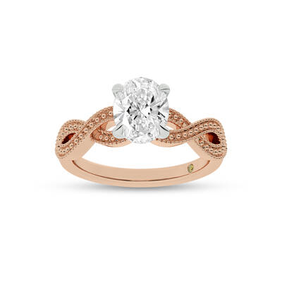 York Infinity Shank Oval Lab Grown Diamond Engagement Ring | 10K Rose Gold 2 CT. TW.