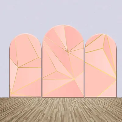 Pink Golden Lines Birthday Party Arch Backdrop Kit - Aperturee