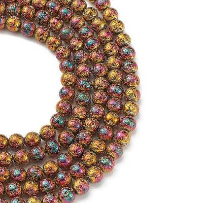 Electroplated Natural Lava Rock Beads Strands